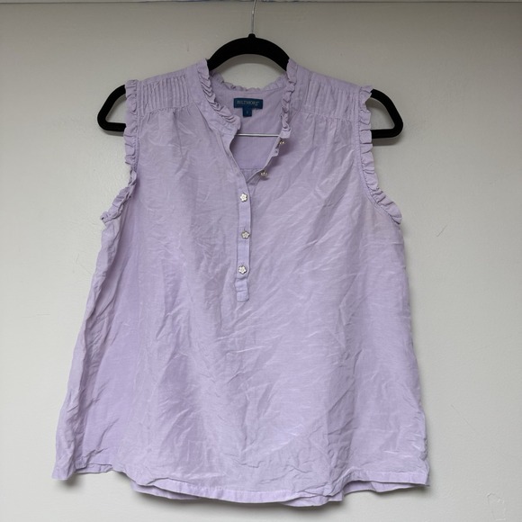 Biltmore Short Flutter Sleeve  Top Size Large Purple Lavender - Picture 1 of 6